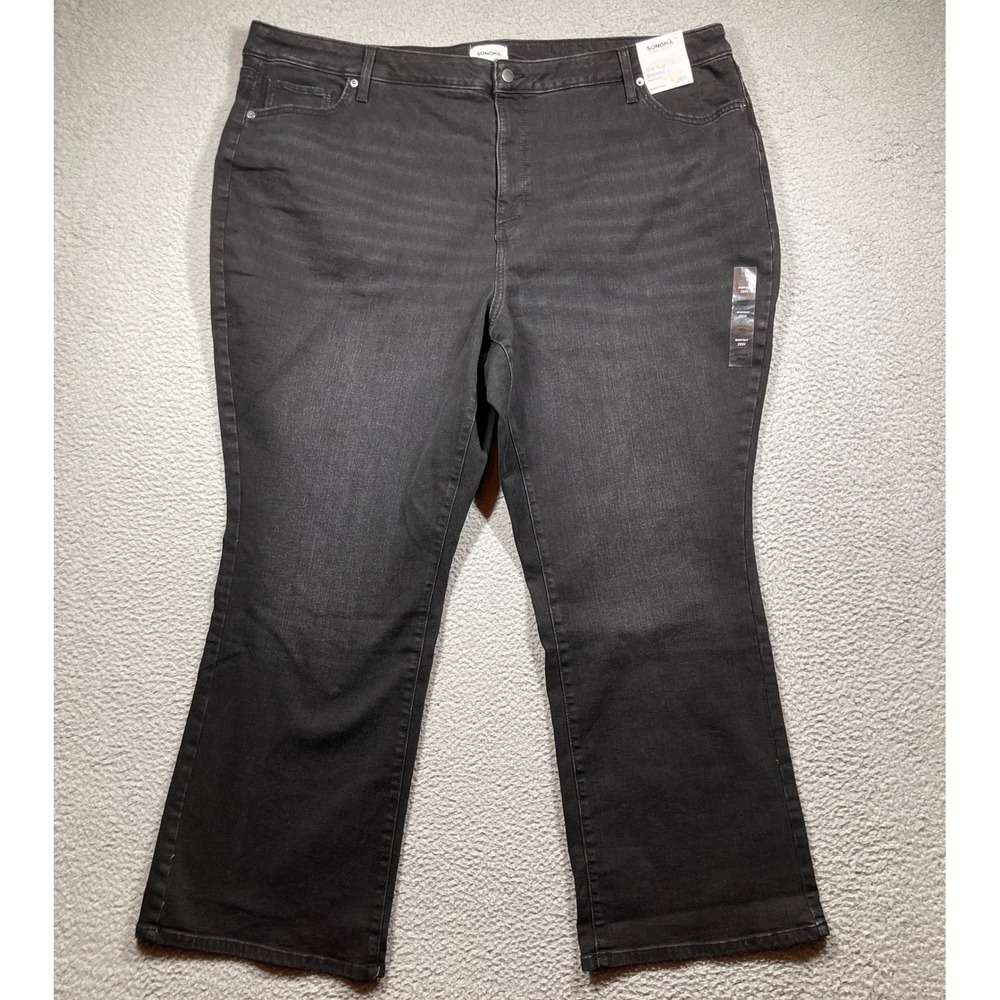 Sonoma Bootcut Jeans‎ Womens 26W Black Mid Rise Plus Size Some Stretch Denim